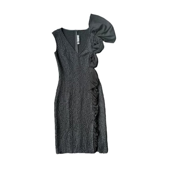 St. John Knit Textured Knit Sheath Dress - Onyx, Size 6, Excellent Condition - Picture 10 of 10